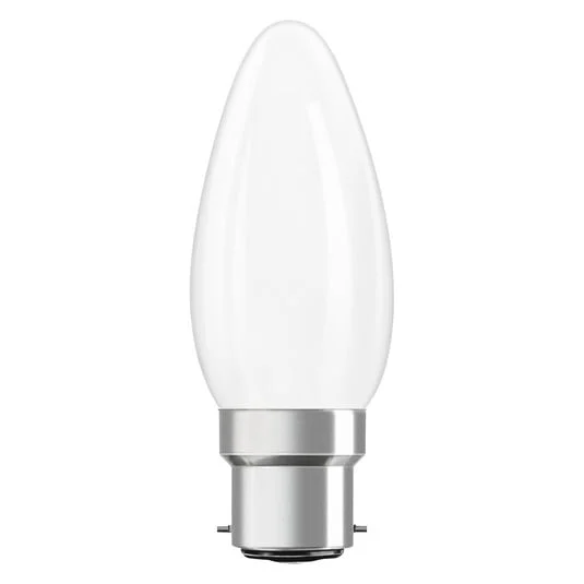 Bombilla LED OSRAM tipo vela, B22d, 1,8 W, mate, 2700 K