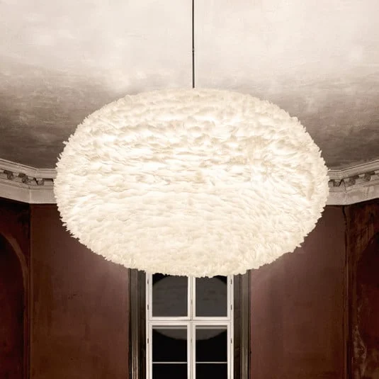 Lámpara colgante UMAGE EOS XXL, blanca, Ø 110 cm, muelles, E27