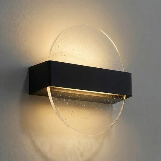 Aplique de pared LED Lucande Narkelo, negro/transparente, CCT, IP44