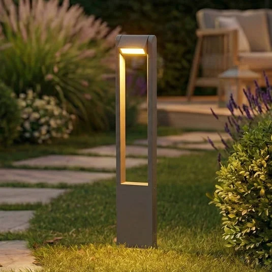 Bolardo luminoso LED Lindby Meloni, antracita, 65 cm, IP65 giratoria