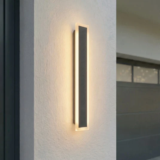 Aplique LED para exterior Lucande Ilora, negra, 60 cm, CCT, IP65