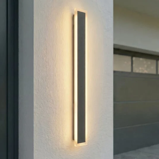 Aplique LED para exterior Lucande Ilora, negra, 100 cm, CCT, IP65