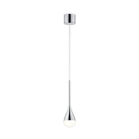 Lámpara colgante LED Helestra DUC, cromada, IP44, Ø 7 cm