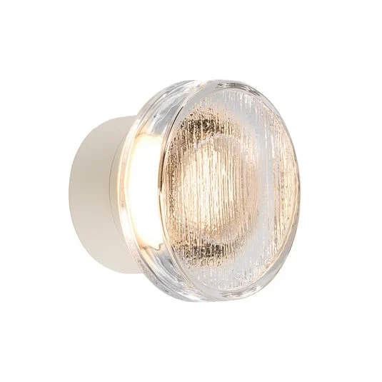 Apliqué LED para exterior MARSET Roc, Ø 14 cm, blanco/translúcido