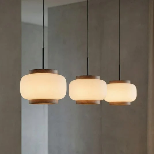 Lámpara colgante LED Quitani Shiro, 3 luces, altura regulable, cristal