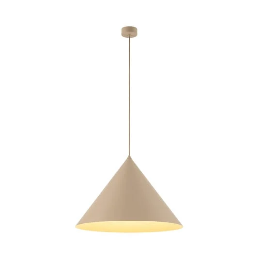 Lámpara colgante Cono, 1 luz, Ø 50 cm, arena, E27