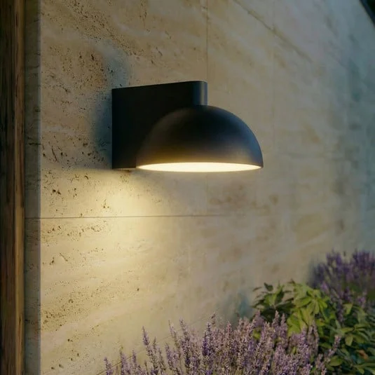 Aplique LED para exterior Lucande Velira, negra, metal, IP54