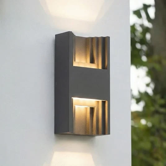 Aplique LED para exterior Aurali de Lindby, 2 luces, negro, IP65
