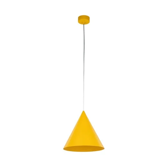 Lámpara colgante Cono, 1 luz, Ø 27 cm, amarilla, E27