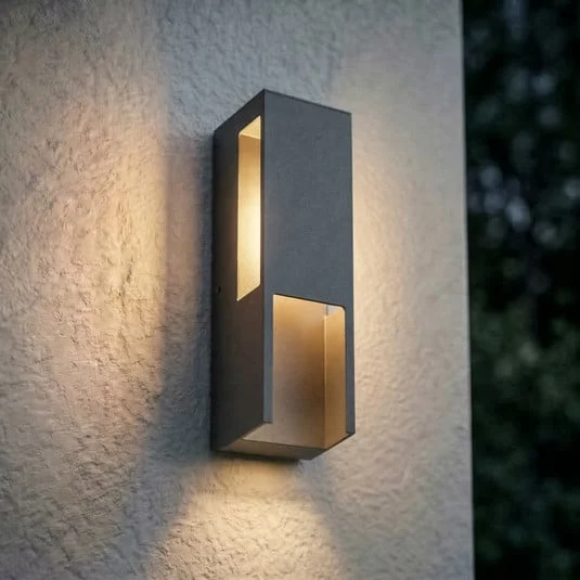 Aplique LED para exterior Lindby Enyra, negra, 27 cm, IP65