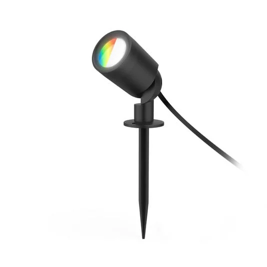 Foco LED con pica de tierra Hama Smart, negro, WLAN, IP65 RGBW atenuable