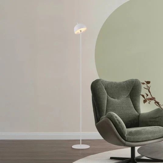 Schöner Wohnen Lámpara de pie LED recargable Bellis, blanca, IP54