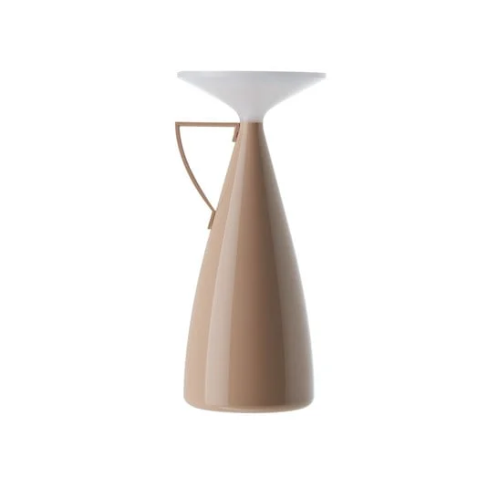 lámpara de mesa recargable LED Kartell Camomille, beige, altura 24 cm