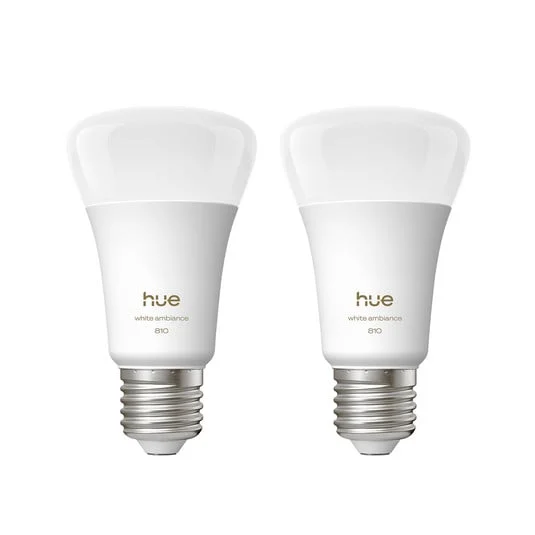 Philips Hue White Ambiance Smart E27 LED, 6 W, 810 lm, CCT, paquete de 2