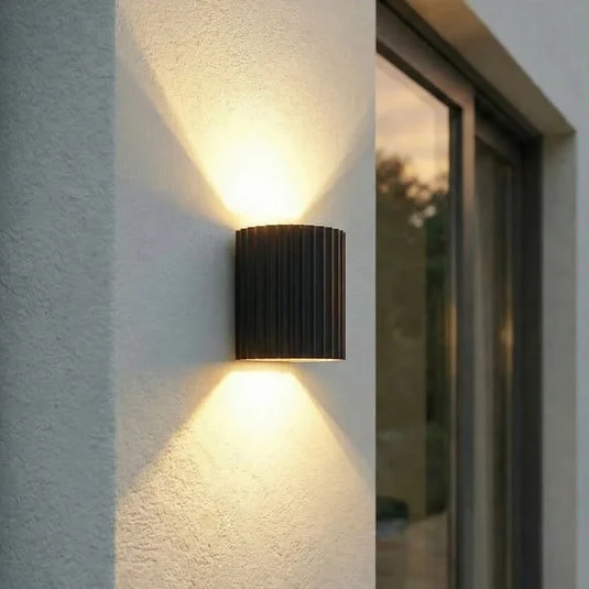 Aplique LED para exterior Lindby Ralino, negro, 2 luces, IP65