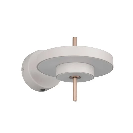 Aplique de pared LED Keaton, gris claro, Ø 20 cm, metal, CCT