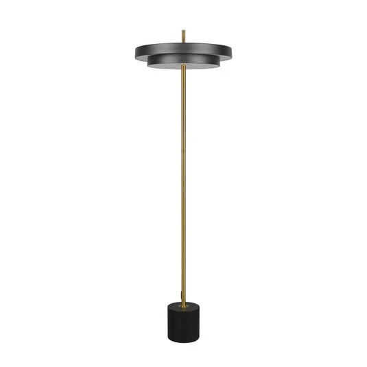 Lámpara de pie LED Keaton, negro/dorado, altura 138 cm, CCT