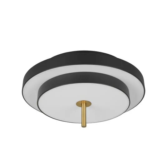 lámpara LED de techo Keaton, negro/dorado, Ø 40 cm, CCT