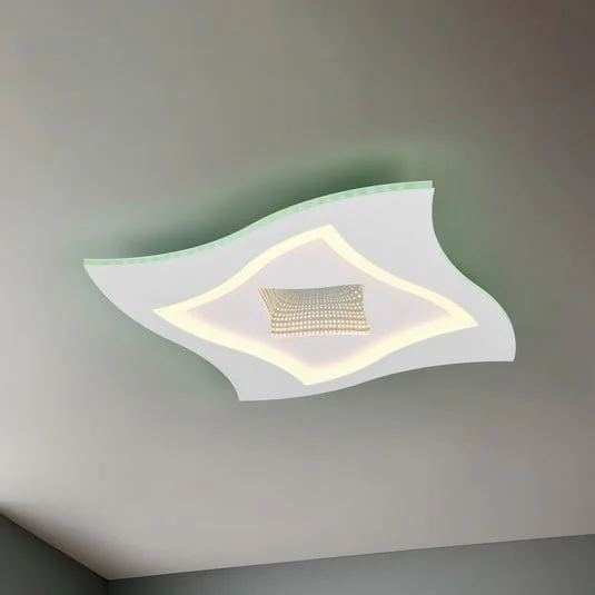 Plafón LED Klint, longitud 50 cm, blanco mate, metal RGBW
