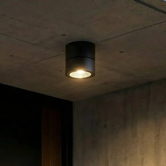 Downlight LED Lindby Nolivar, negro, Ø 9 cm, IP54