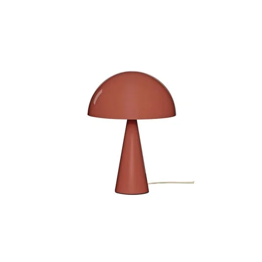 Lámpara de mesa HÜBSCH Mush Mini, roja, metal, altura 34 cm