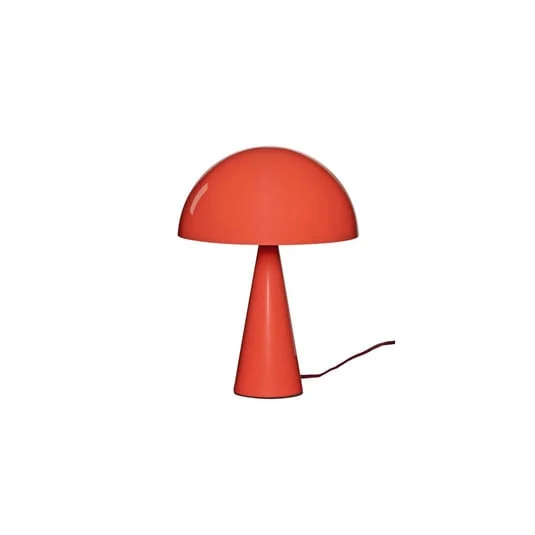 Lámpara de mesa HÜBSCH Mush Mini, rojo claro, metal, altura 25 cm