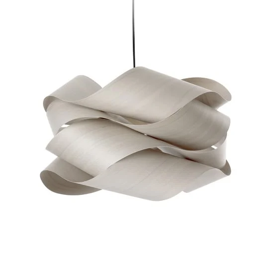 Lámpara colgante Link de LZF, gris/color níquel, Ø 69 cm, madera