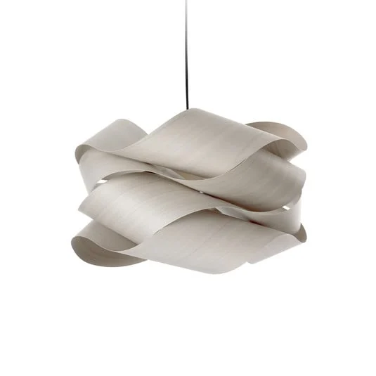 Lámpara colgante Link de LZF, gris/color níquel, Ø 46 cm, madera