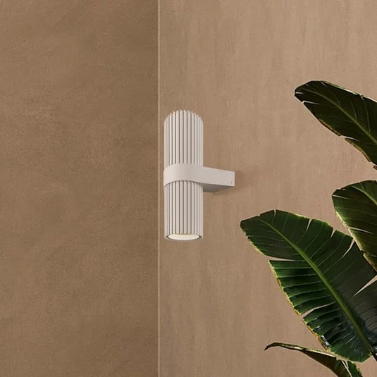 Aplique de pared DYNAMICS, blanca, altura 23 cm, metal, arriba/abajo