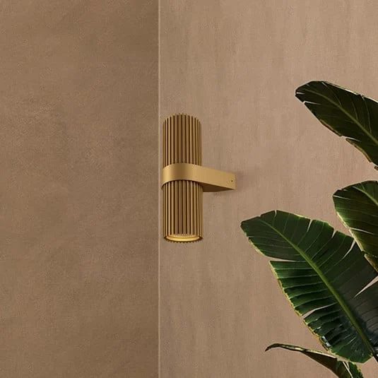 Aplique de Pared DYNAMICS, color dorado, altura 23 cm, metal arriba/abajo