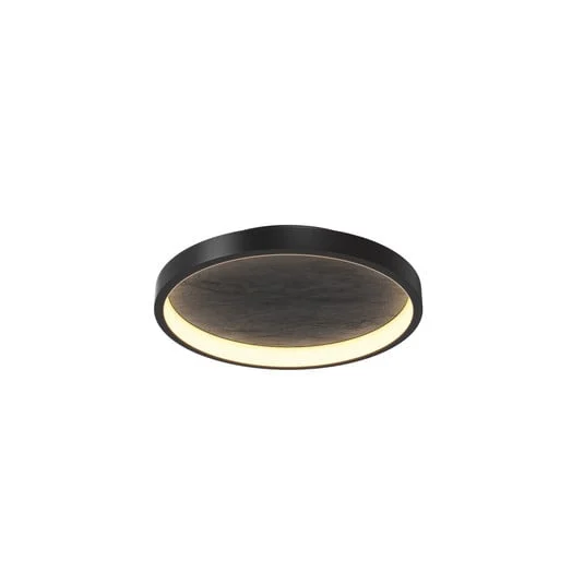 Plafón LED Orign, Ø 41 cm, negro, metal/piedra