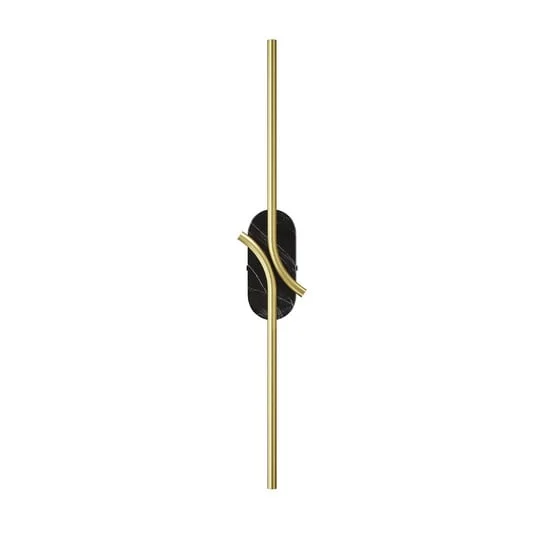 Aplique de pared LED RENAISSANCE, latón/negro, altura 63 cm, 2 luces.