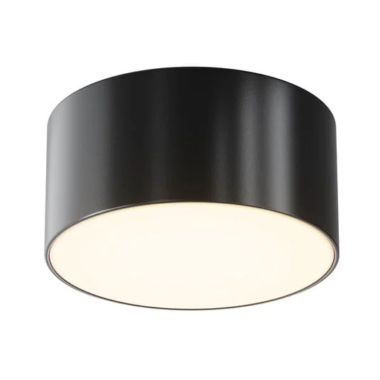 lámpara LED de techo para exterior Zon, negro, Ø 12 cm, 3000 K, metal