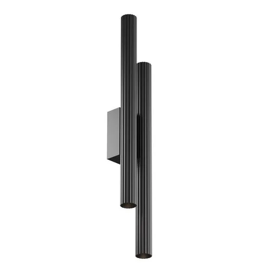 Aplique de pared LED Calipso, negra, altura 49 cm, metal, 4 luces.