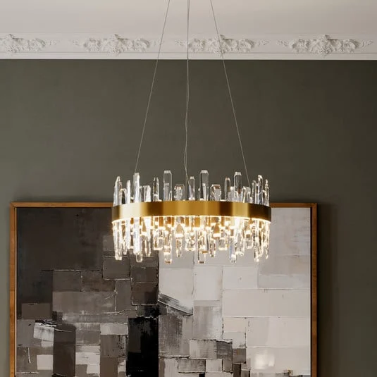 Lámpara colgante LED Triumph de By Rydens, Ø 60 cm, latón, transparente