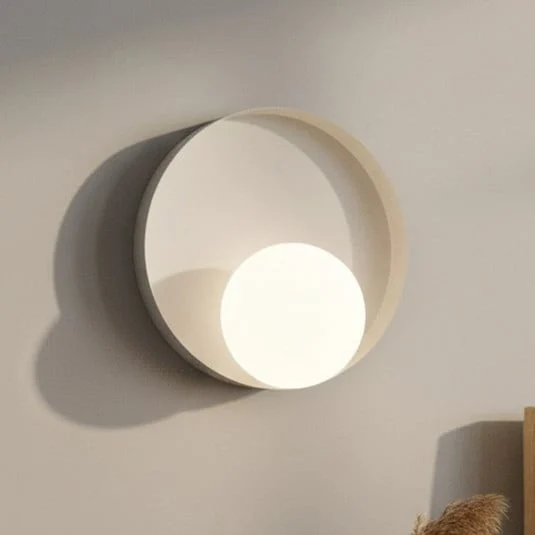 Aplique de pared Kido K1, beige, acero/vidrio, Ø 20 cm