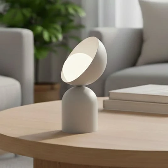 Lámpara de mesa Boto LN1, gris, acero/vidrio, altura 31 cm, G9