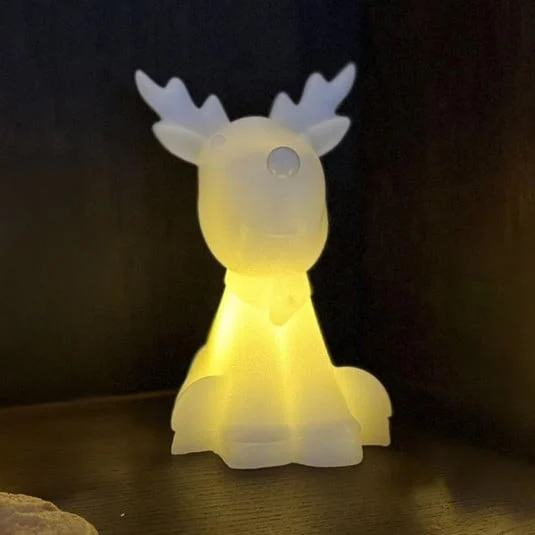 Figura decorativa LED Naja, blanca, altura 12 cm, cera, funciona con pilas