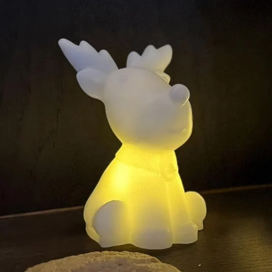 Figura decorativa LED Naja, blanca, altura 14 cm, cera, funciona con pilas
