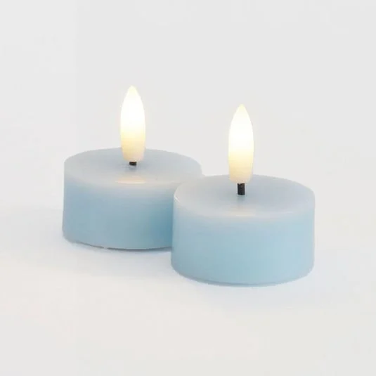 Vela LED Sille, azul, cera, juego de 2, funciona con pilas
