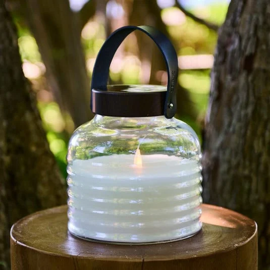 lámpara LED solar Aston Jar, altura 20 cm, negro/marrón, IP44