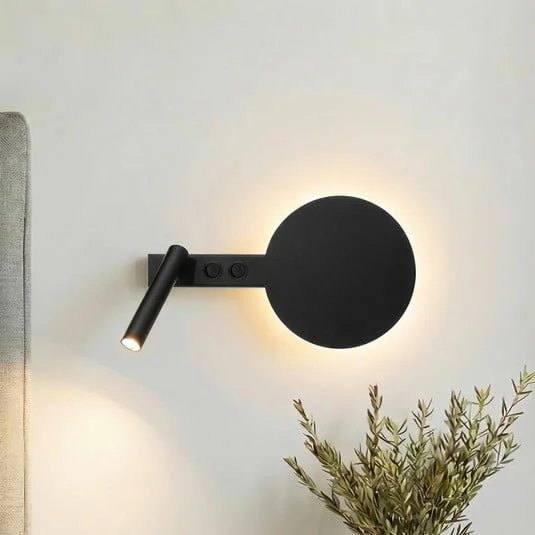 Aplique de pared Hotel Mood B, negra, metal, G9