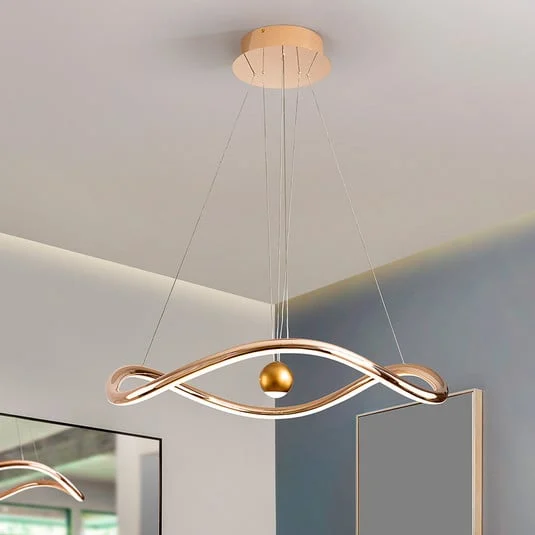 lámpara colgante LED inteligente Romina, Ø 78 cm, metal dorado CCT