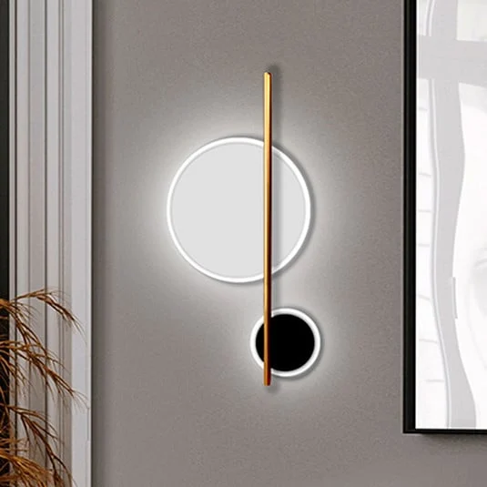 Aplique de pared LED Duo, altura 52 cm, negro/dorado, metal