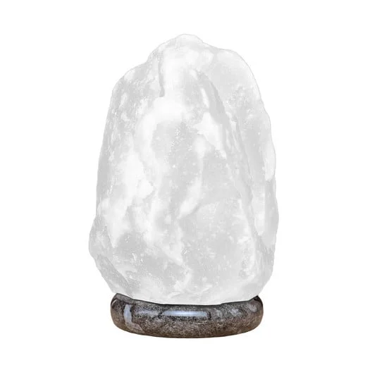 Lámpara de sal Rock white line 2 - 3 kg, base de mármol, blanco