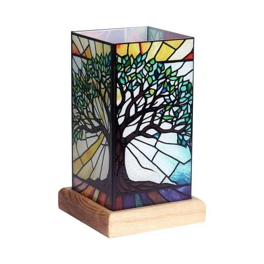 Lámpara de mesa LED Art Light Árbol de la vida, acrílico, multicolor