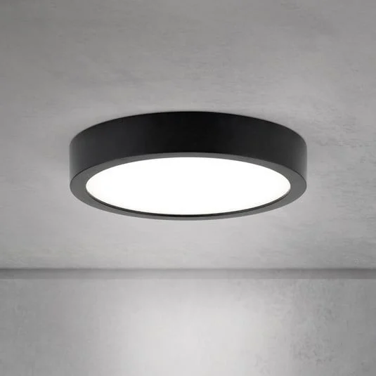 lámpara LED de techo Disc, negra, Ø 14 cm, CCT metal/plástico