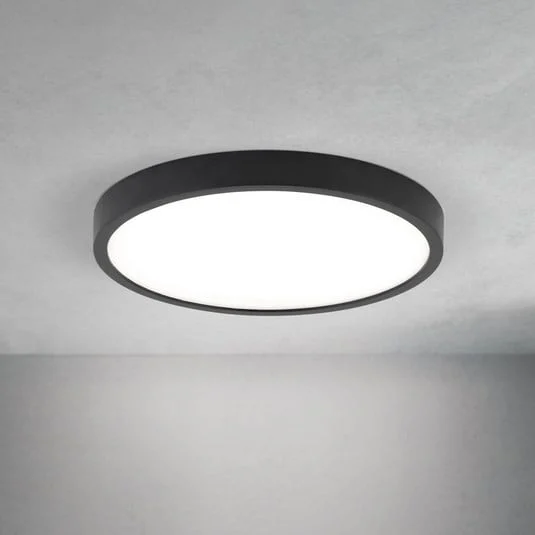 lámpara LED de techo Disc, negra, Ø 24 cm, CCT metal/plástico