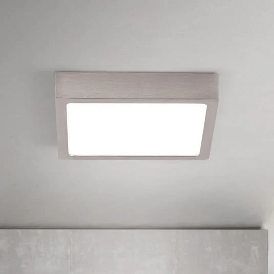 lámpara LED de techo Disc, color níquel satinado, longitud 14 cm CCT