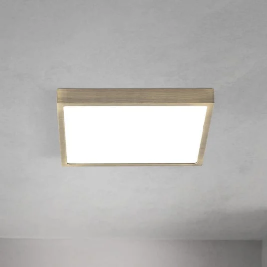 lámpara LED de techo Disc, color latón antiguo, longitud 24 cm, CCT
